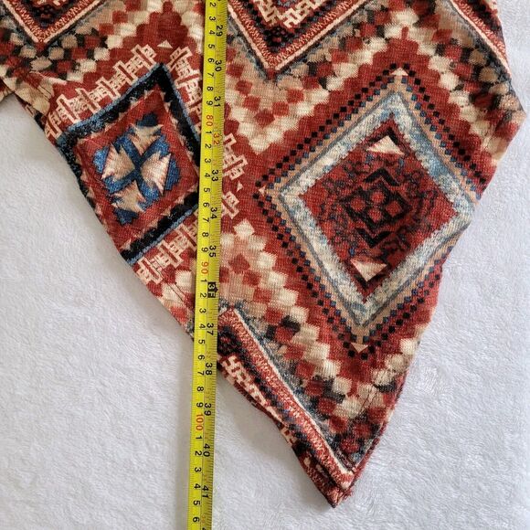 Boho Hippie Fairy Aztec Tribal Western Southwestern Navajo Sharkbite Hem Duster - Picture 6 of 6